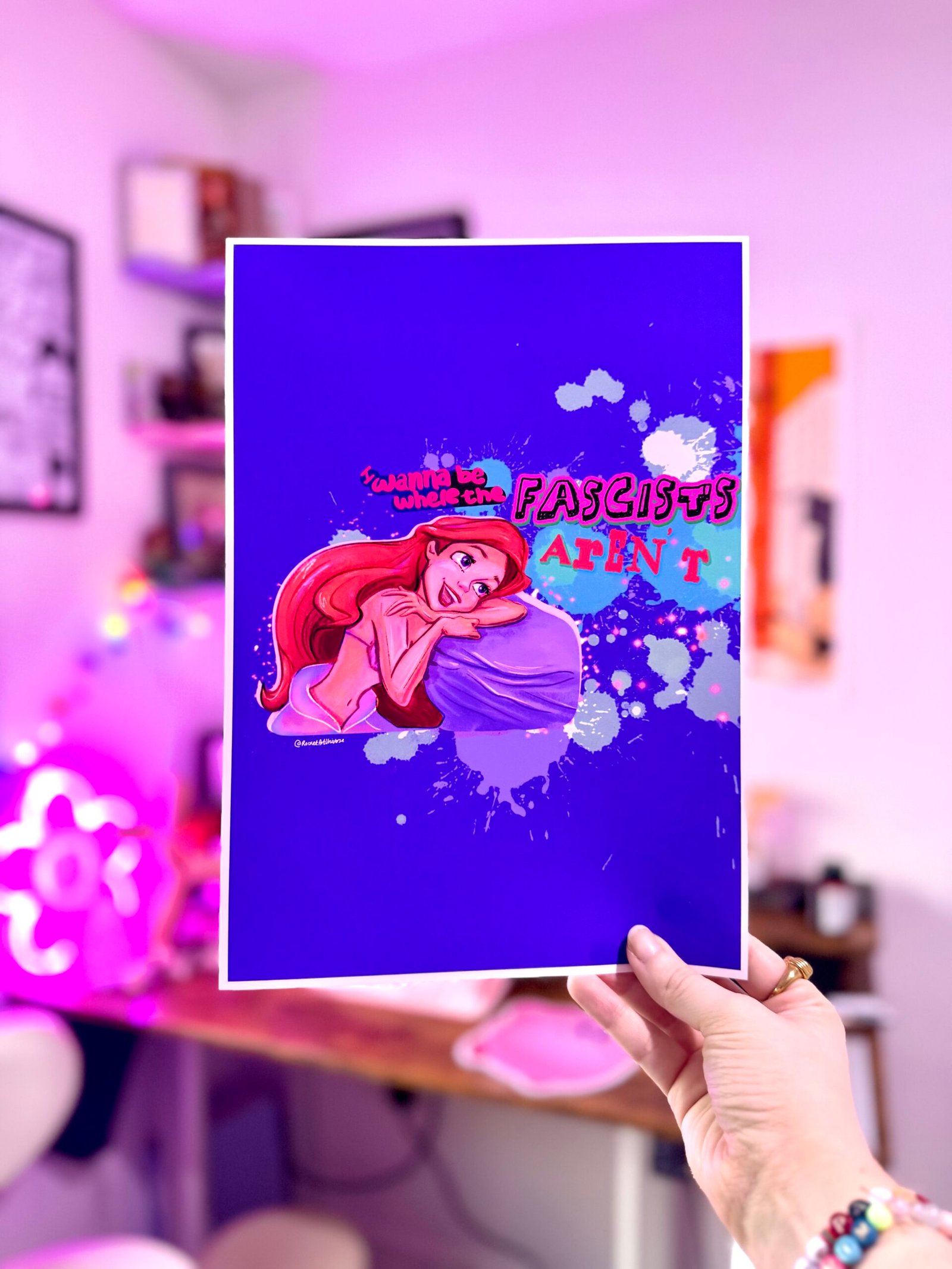 Ariel 'I Want to Be Where the Fascists Aren't' Art Print | Anti-Fascist Resistance Poster